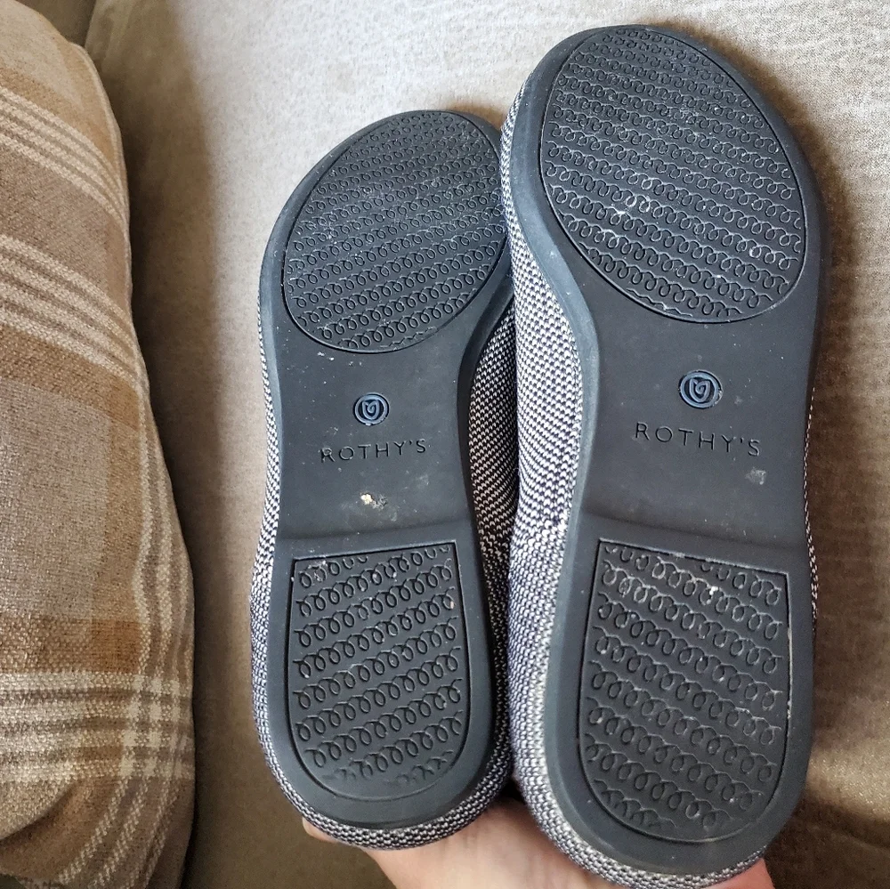Rothy's The Flat Sz 6 Shoes Cloud Gray Birdseye Solid Round Toe Ballet Slip On